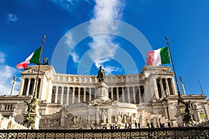 Rome, Italy - September 12, 2017: National Monument to Victor Emmanuel II in Rome. The Altare della Patria.