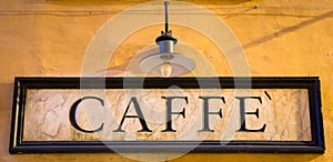 Tradiotional vintage style coffee sign on the wall