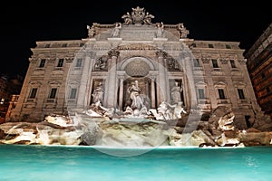 Rome, Italy: The Trevi Fountain at night photo