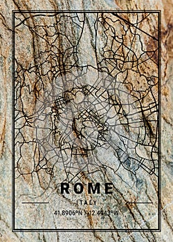 Rome - Italy Zoe Marble Map