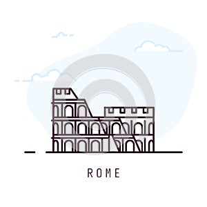 Rome line style colosseum