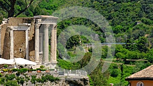 Rome local landmark of Tivoli - Lazio region of Italy - Temple of Vesta Circular Temple roman temple symbol