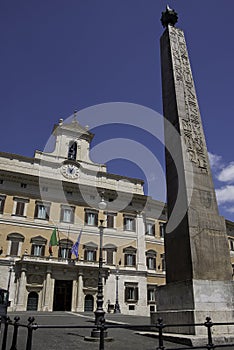 Rome - Montecitorio palace and obelisk