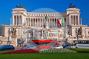 Rome with National Monument of Victor Emmanuel II in Italy