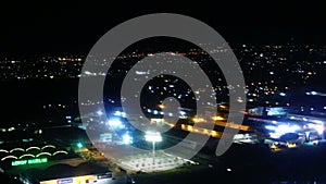 Rome night aerial view.