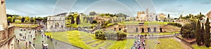 Rome panorama with triumph arch and forum