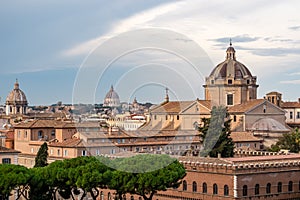 Rome - Panoramic view from Victor Emmanuel II monument on Piazza Venezia in Rome