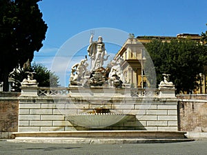 Rome Piazza del Popolo goddess Roma fountain photo