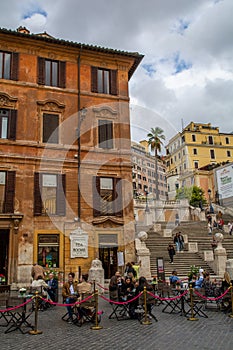 Rome: Piazza di Spagna with the Spanish Steps and the Barcaccia fountain by Bernini
