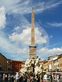 Rome Piazza Navona Bernini Four River fountains photo