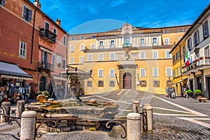 Rome province local landmark - Castel Gandolfo in Lazio - Italy - Palazzo Pontificio building in Piazza della Liberta photo