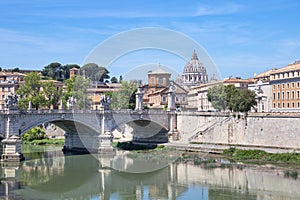Rome\'s Tiber River located in Lazio, Italy