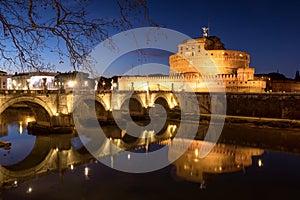 Rome Sant Angelo Castle by night