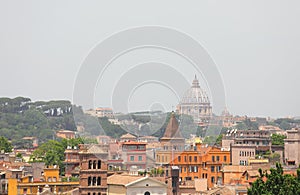 Rome sity view from Orange Trees Garden Giardino degli aranci Rome Italy