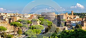 Rome Skyline with Colosseum and Roman Forum, Italy