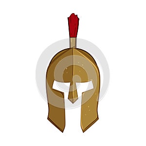 rome spartan helmet cartoon vector illustration