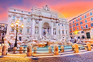 Rome Trevi Fountain or Fontana di Trevi. Rome, Italy