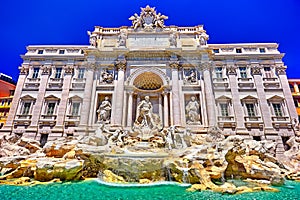 Rome Trevi Fountain, Fontana di Trevi in Rome, Italy