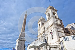 Rome trinitï¿½ dei monti church and obelisk