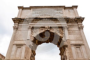 Rome - Triumphal Arch of Constantine near Colosseum in the city of Rome, Lazio, Italy, Europe.