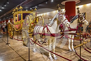 Rome, Vatican City, Italy - Grand Gala Berlin carriage within the Carriage Pavilion in the Vatican Museums - Musei Vaticani - in