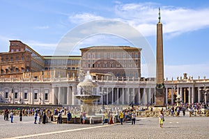 Rome, Italy - Panoramic view of the St. PeterÃ¢â¬â¢s Square - Piazza San Pietro - in Vatican City State, with the ancient Egyptian