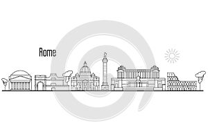 Rome and Vatican city skyline - cityscape with landmarks