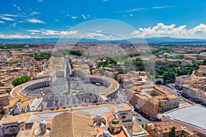 Rome Vatican Italy, city skyline at St. Peter's Square