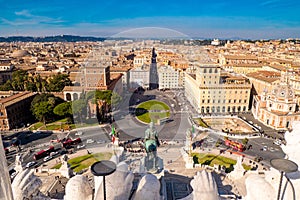 Rome Venice Plazza as seen from above Piazza Venezia