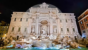 Rome - View at night on famous Fontana di Trevi in the city of Rome, Italy, Rome
