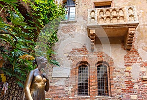 Romeo and Juliet balcony in Verona, Italy