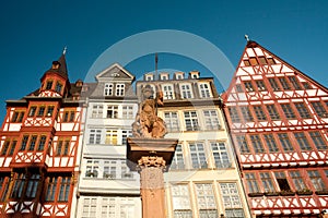 Romerberg square at the old town center, and the Romer, Frankfurt am main