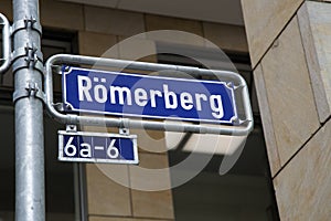 Romerberg Street Sign; Frankfurt