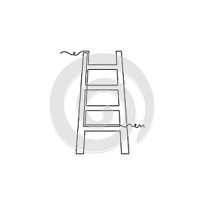 one line art ladder vector illustration