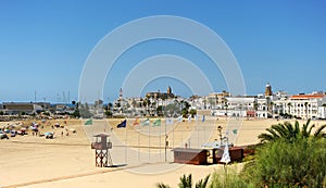 Rompidillo Chorrillo beach in Rota, Coast of Light province of Cadiz, Spain.