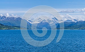 Romsdalsalpane or the Romsdal Alps a mountain range surrounding the Romsdalen valley in MÃÂ¸re og Romsdal county, Norway., photo