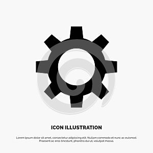 Romzicon, Setting, Gear solid Glyph Icon vector