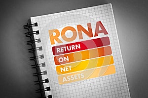 RONA - Return On Net Assets acronym photo