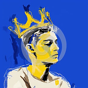 Ronaldo Portrait: Expressionist Conceptual Digital Art With Crown