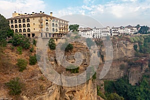 Ronda is located on a deep gorge where the river Tagus passes. Malaga. Andalusia. Spain.