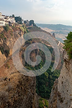 Ronda is located on a deep gorge where the river Tagus passes. Malaga. Andalusia. Spain.