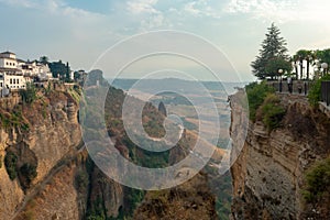 Ronda is located on a deep gorge where the river Tagus passes. Malaga. Andalusia. Spain.