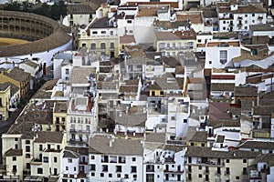 Ronda, MÃ¡laga, Spain. Bullring and houses