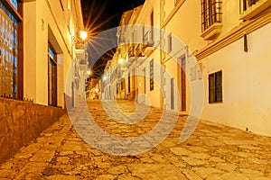 Ronda. Village street at night.