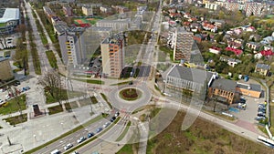 Rondo Giedroycia Roundabout Kielce Aerial View Poland