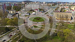 Rondo Giedroycia Roundabout Kielce Aerial View Poland