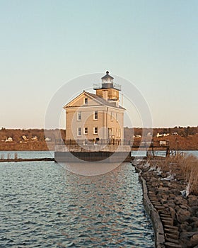 Rondout Lighthouse, along the Hudson River, in Kingston, New York