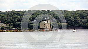 Rondout Lighthouse on the west side of the Hudson River, Kingston, NY, USA