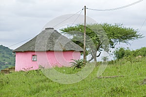 Rondoval (round house), Zulu Village, Zululand, South Africa photo