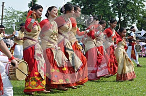 Rongali Bihu at Rong Ghar of Historical Sivasagar, Assam.